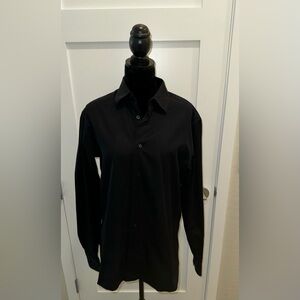 Salvatore Ferragamo Gancini logo print black button down men’s shirt M
